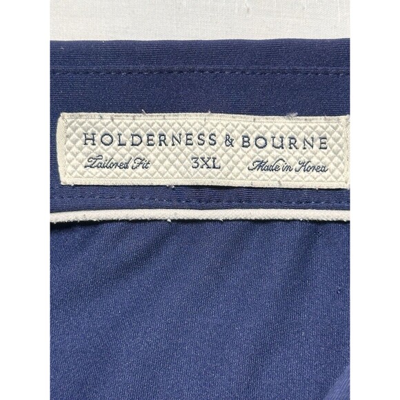 Holderness Bourne Golf Polo Shirt Men 3XL Navy The Anderson Tailored Fit *LOGO* - Picture 4 of 9